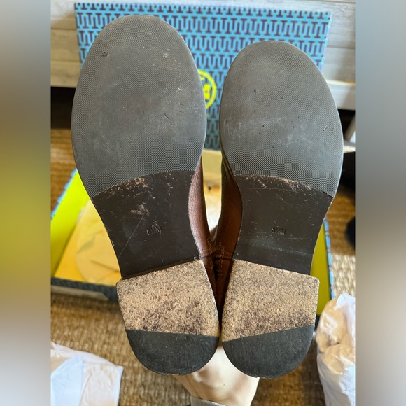 Tory Burch Junction Riding Boots in Almond Tumbled Leather 👢 - Picture 8 of 11